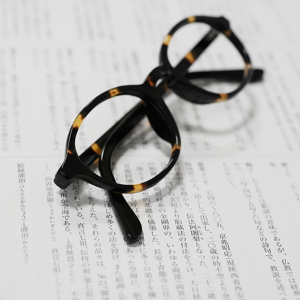 本べっ甲メガネ オール甲 黒バラ甲ハーフ DK6530