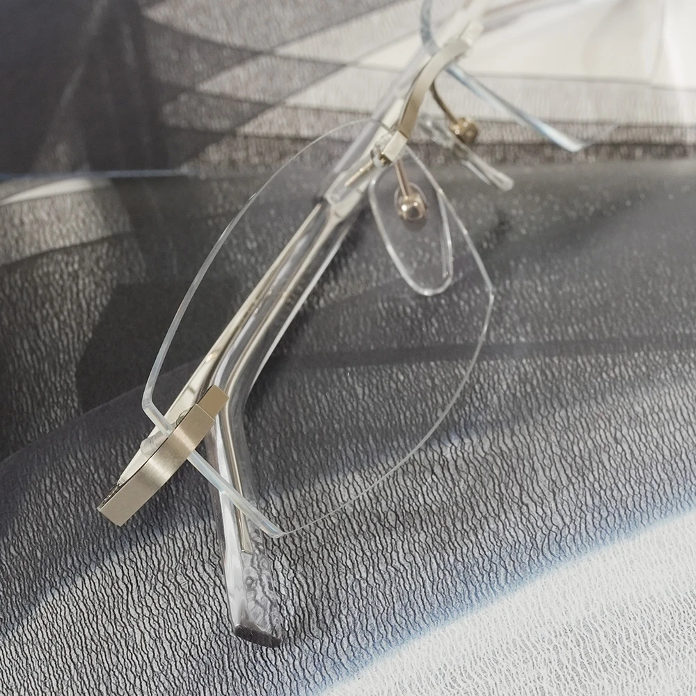 K14ホワイトゴールド NX1552 リムレスメガネ